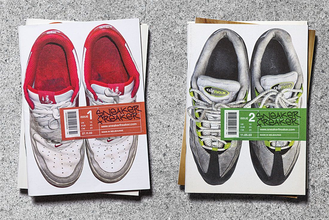 Issues 1 and 2 of Sneaker Freaker magazine