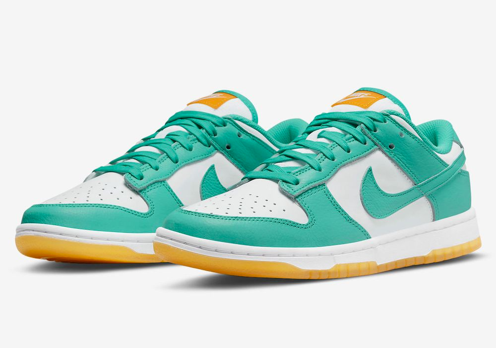 nike dunk low White/Kumquat/Washed Teal V2190-100